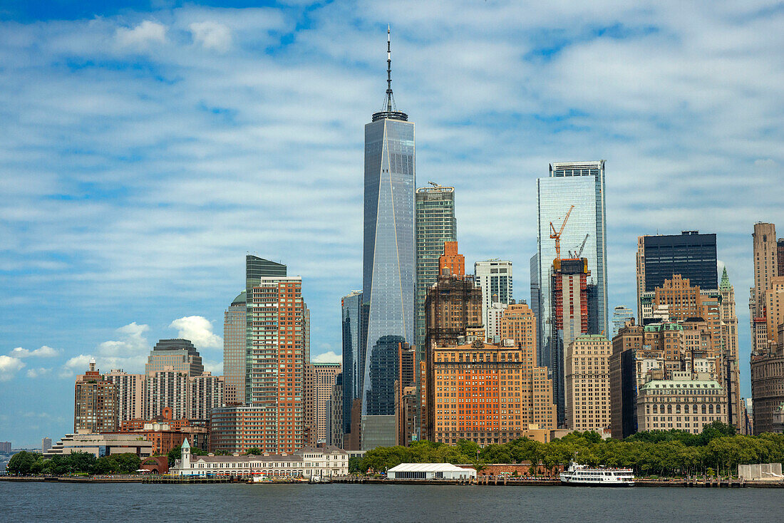 panorama New york skyline usa New York City skyline lower manhattan skyline with skyscrapers including the freedom tower cbd new york usa.