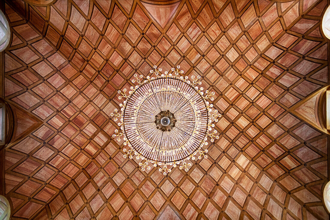 Ceiling entrance of the Royal Palace of Aranjuez, UNESCO World Heritage Site, Madrid Province, Spain, Europe.