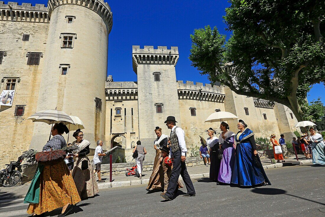 Frankreich, Bouches du Rhone, Tarascon, denkmalgeschütztes mittelalterliches Schloss von König Rene (XV.), Fest von La Tarasque (letztes Wochenende im Juni)