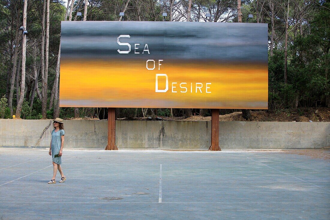 France, Var, Hyeres Islands, Port Cros National Park, Porquerolles Island, Carmignac Foundation, Le Jardin, Sea of Desire exhibition, Sea of Desire by Ed Ruscha