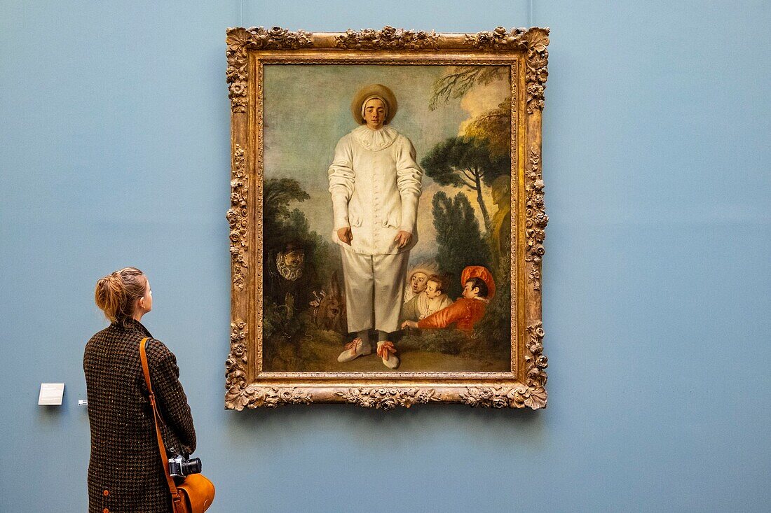 France, Paris, the Louvre Museum, Jean Antoine Watteau, Pierrot, formerly known as Gilles