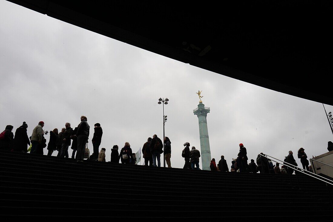 Frankreich, Paris, Versammlungsplatz Place de la Bastille,