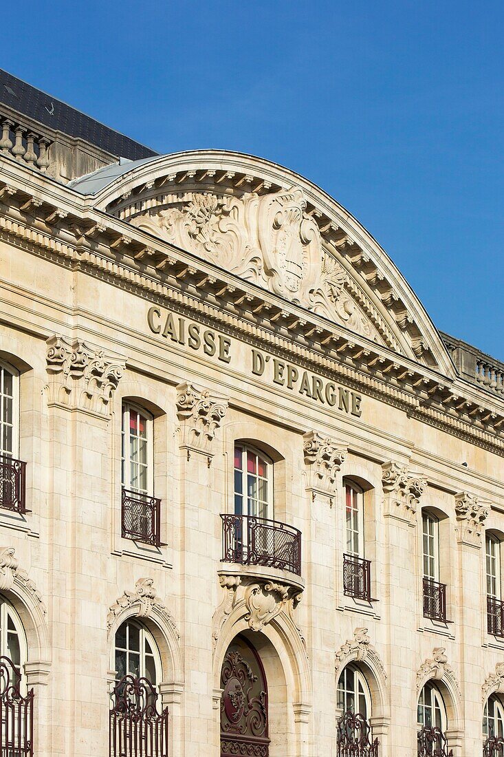 Frankreich, Meurthe et Moselle, Nancy, Fassade der Caisse d'Epargne im klassizistischen Stil von Jean Bourgon aus dem Jahr 1925