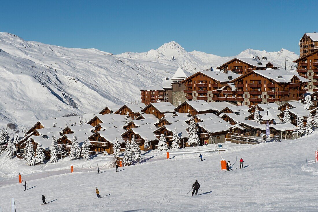 France, Savoie, ski area of the 3 valleys, Saint Martin de Belleville, resort of Menuires, hamlet of Reberty village