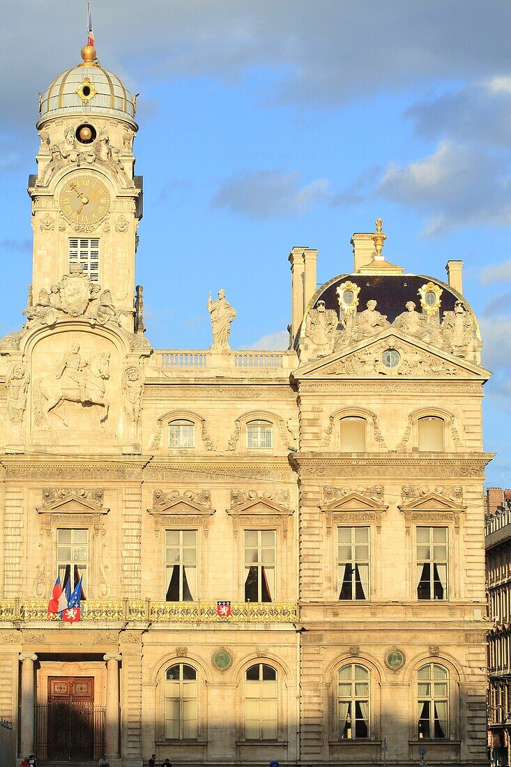 Frankreich, Rhone, Lyon, Altstadt, von der UNESCO zum Weltkulturerbe erklärt, Place des Terreaux (1. Bezirk), Rathaus erbaut zwischen 1646 und 1672 von Simon Maupin und Girard Desargues