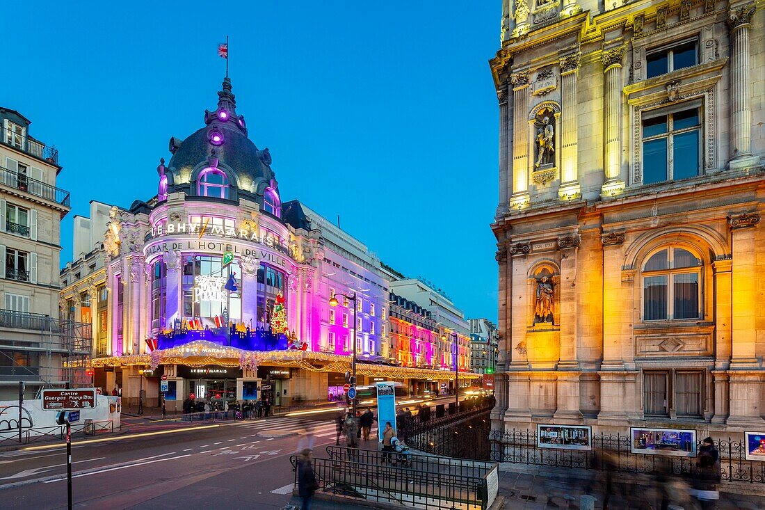 France, Paris, City Hall Bazaar (BHV) during the Christmas holidays