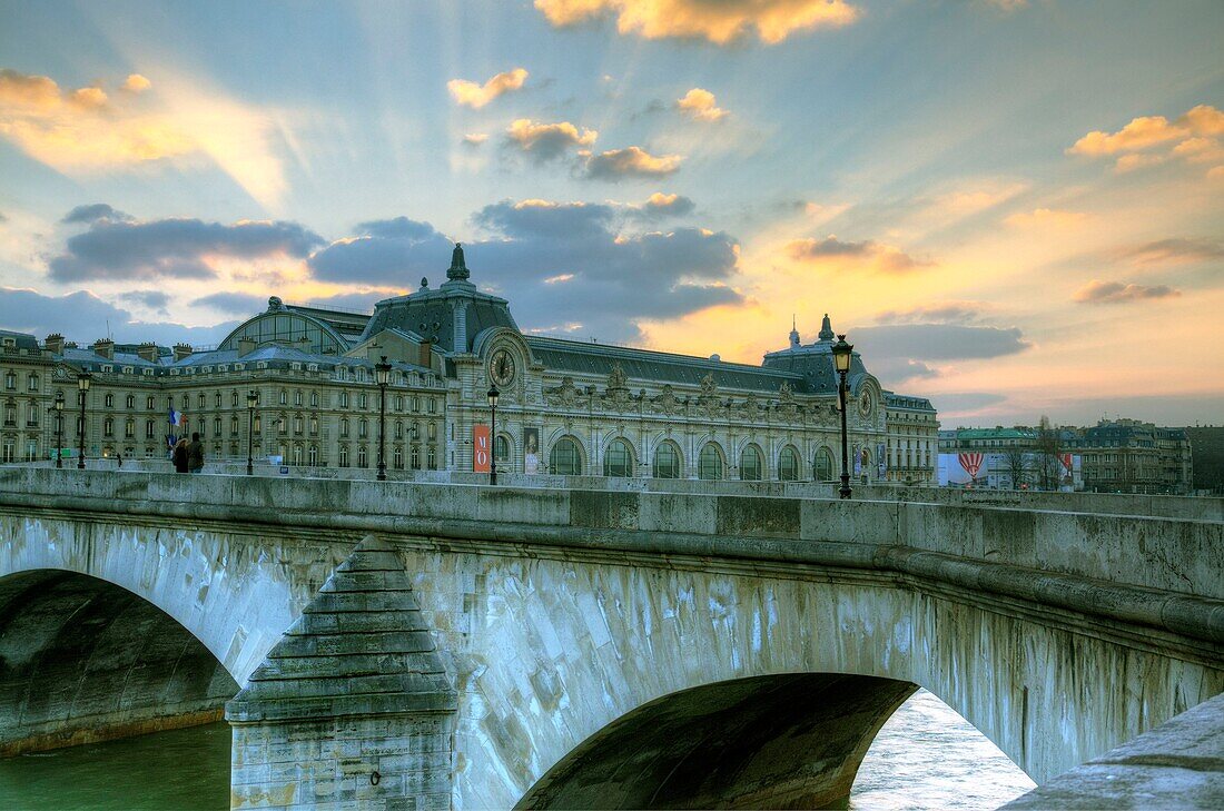 France, Paris, area listed as World Heritage by UNESCO, Orsay museum and Royal bridge