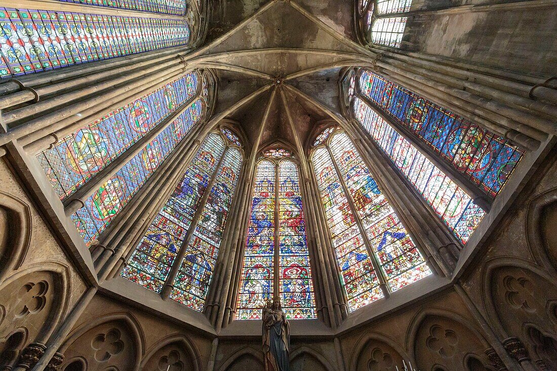 Frankreich, Moselle, Metz,Gotische Kathedrale Saint Etienne von Metz, Glasfenster