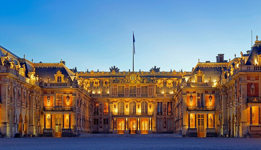 France, Yvelines, Palace of Versailles, listed as World Heritage by UNESCO, the court