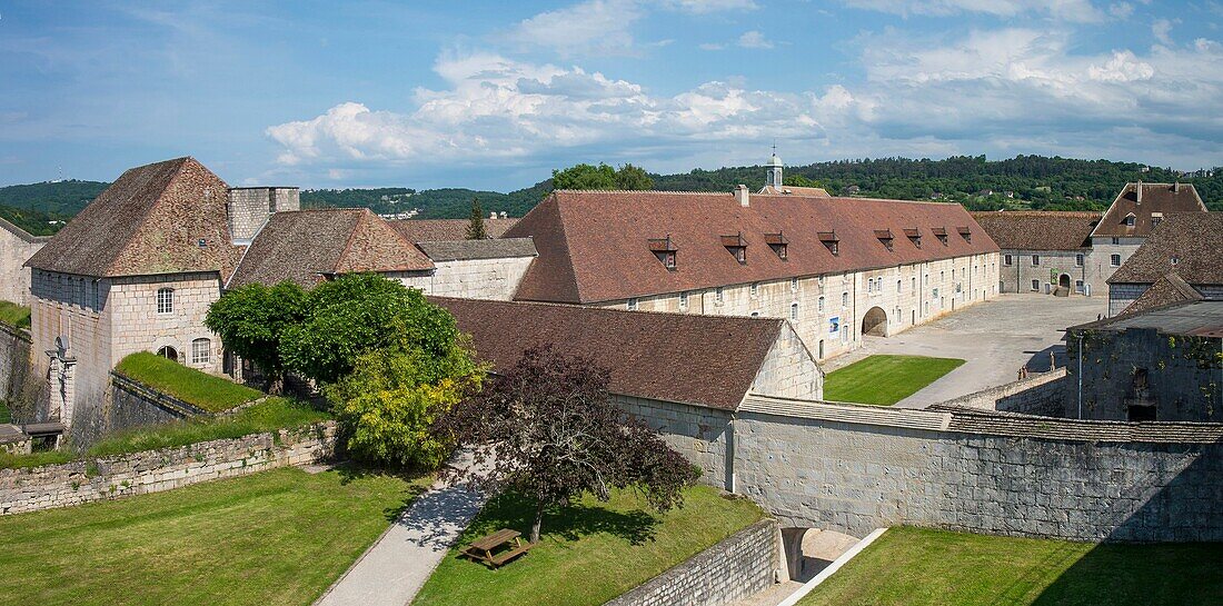 France, Doubs, Besancon, la citadelle Vauban en panoramique, patrimoine mondial de l'Unesco