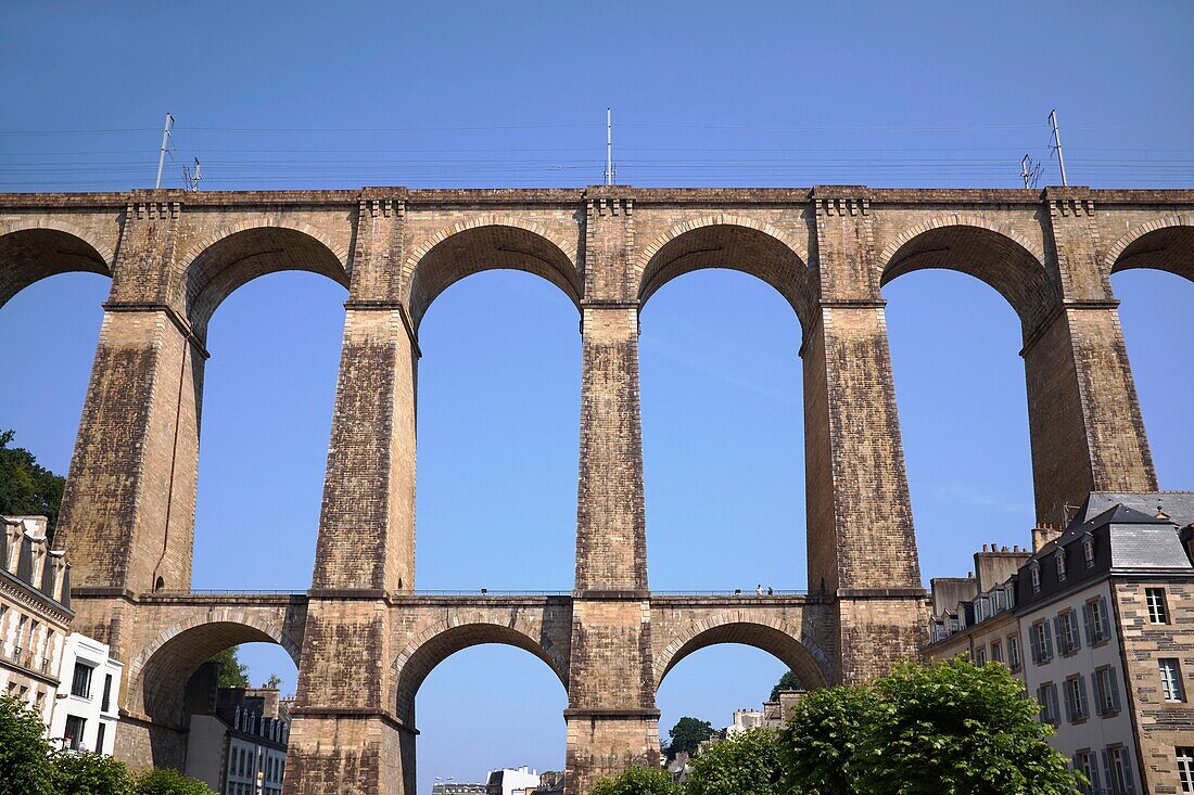 France, Finistere, Morlaix, Viaduct overview
