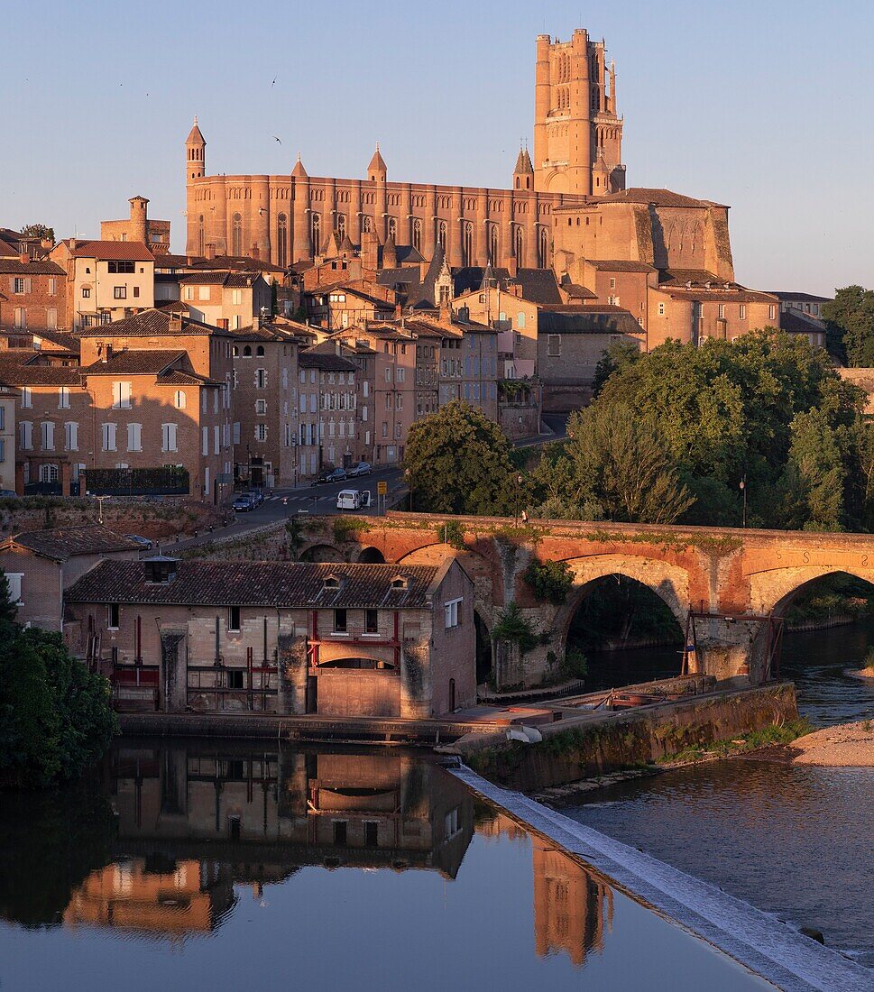Frankreich, Tarn, Albi, von der UNESCO zum Weltkulturerbe erklärt, Kathedrale, Altstadt und Tarn