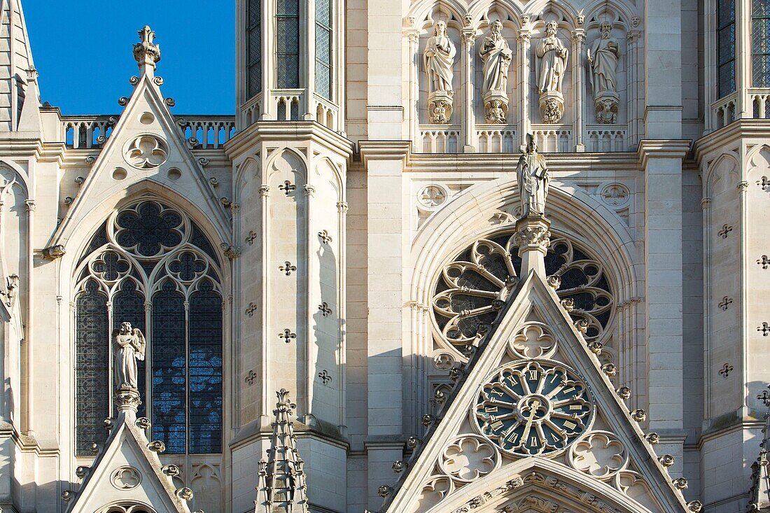 France, Meurthe et Moselle, Nancy, Neo Gothic Saint Epvre of nancy basilica built during the 19th century of stones from Euville