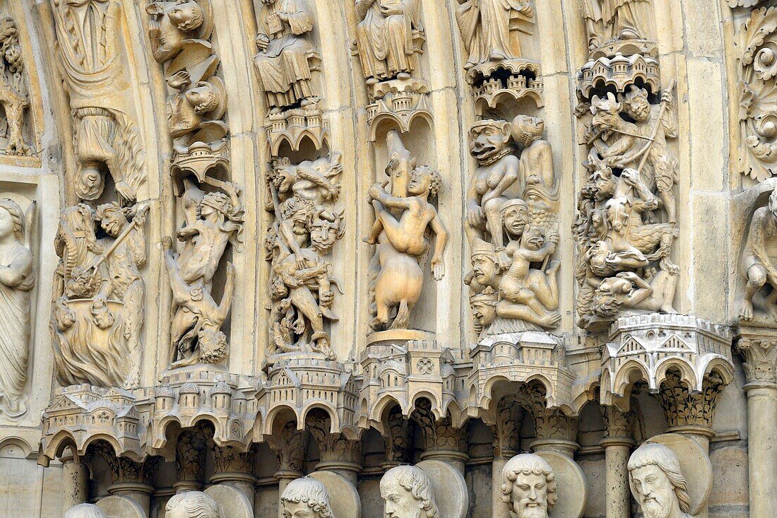 Frankreich, Paris, die Ufer der Seine, die von der UNESCO zum Weltkulturerbe erklärt wurden, die Kathedrale Notre Dame, Ile de la Cite