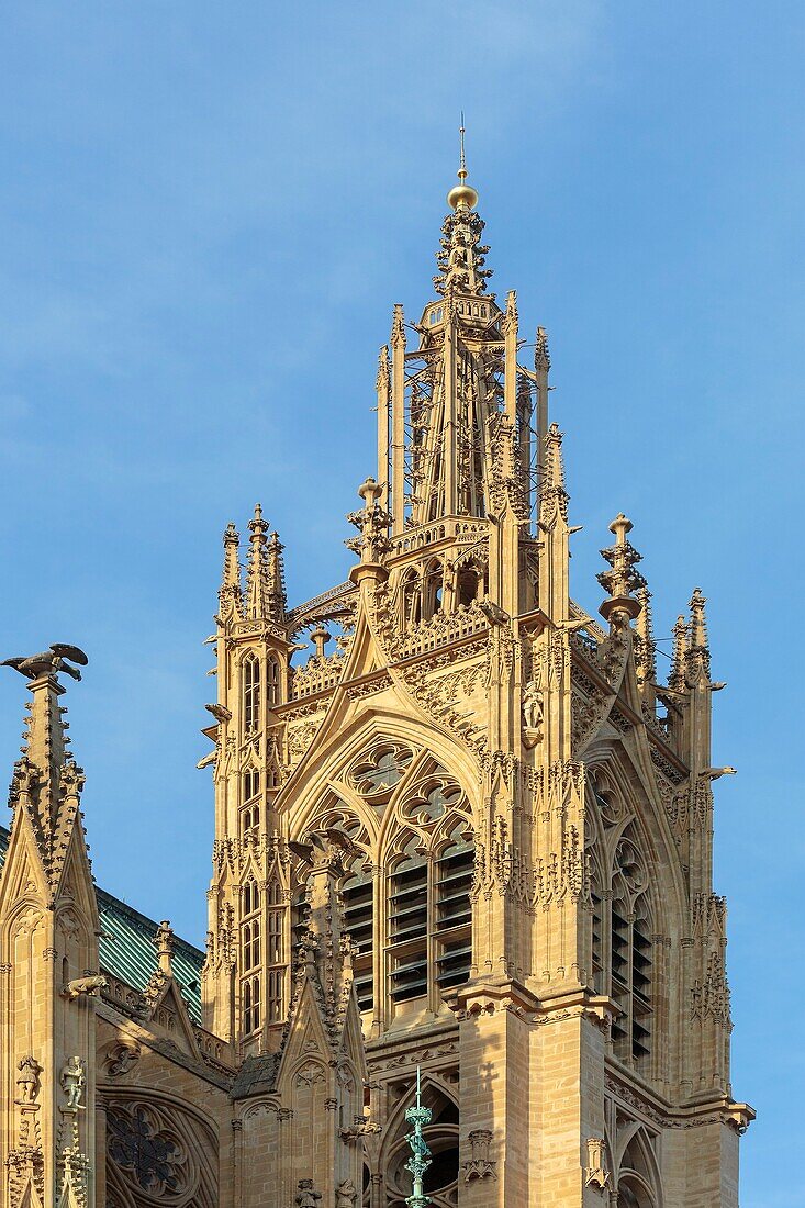 France, Moselle, Metz,Saint Etienne of Metz gothic cathedral, the Mutte tower