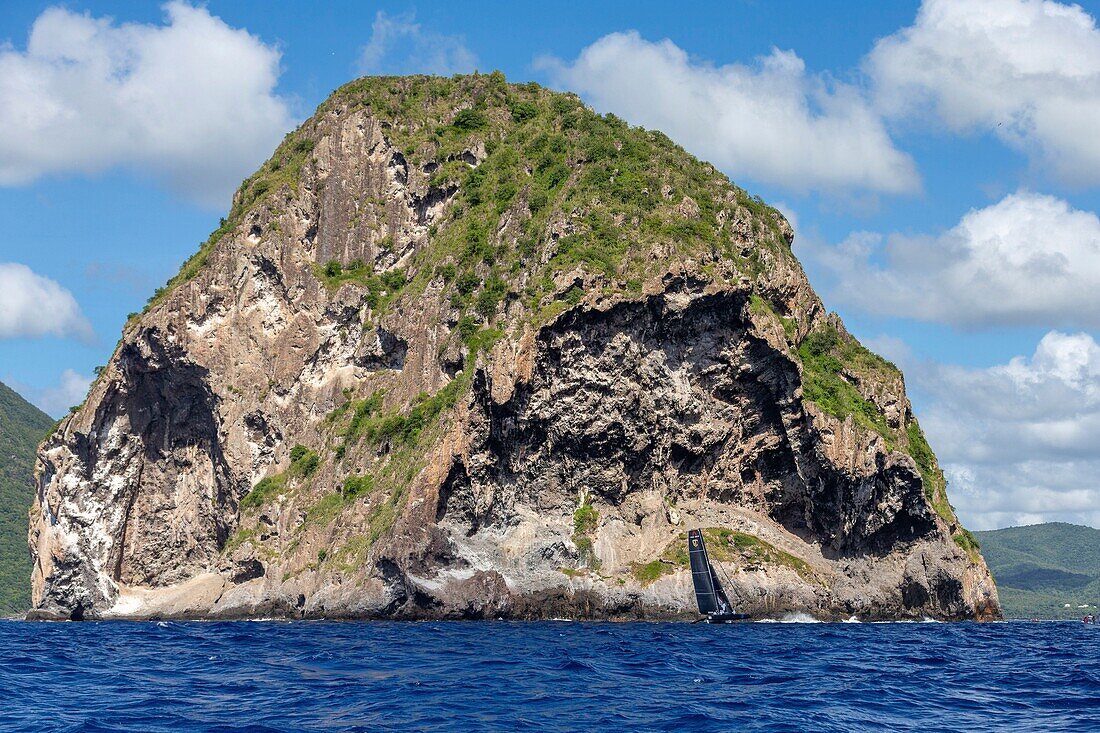 Martinique, Caribbean Sea Diamond Point Deserted Island, The Rock of the Catamaran Diamond in the Foreground