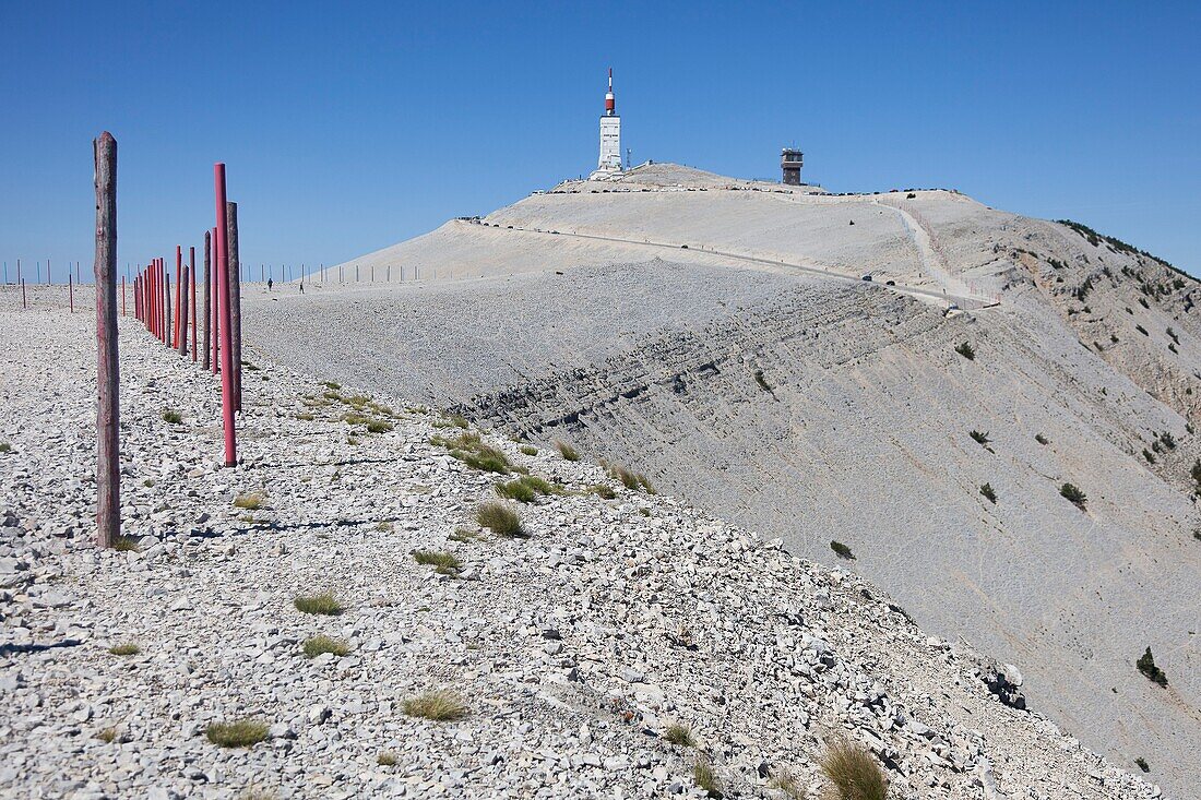 France, Vaucluse, Bedoin, view on Mont Ventoux (1912 m) summit near the col des tempêtes