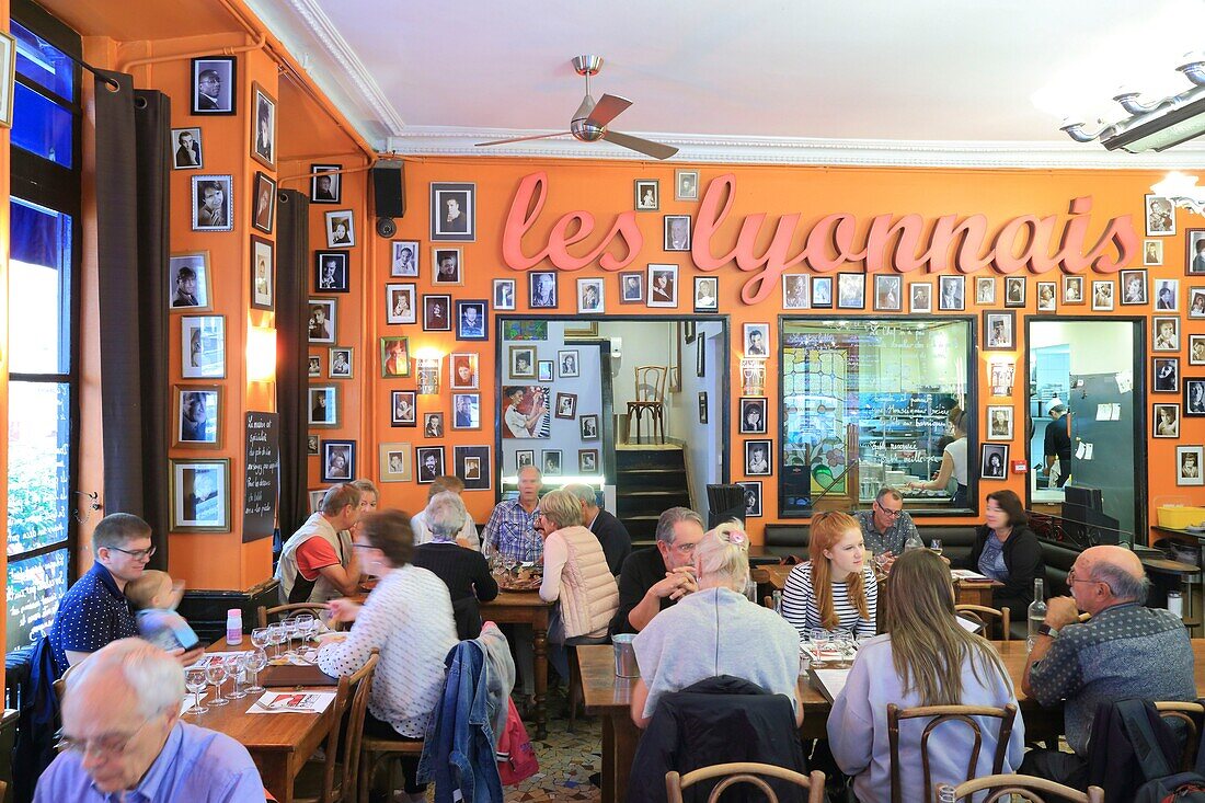 Frankreich, Rhone, Lyon, Altstadt, von der UNESCO zum Weltkulturerbe erklärt, Restaurant Les Lyonnais (Lyonnais bouchon)