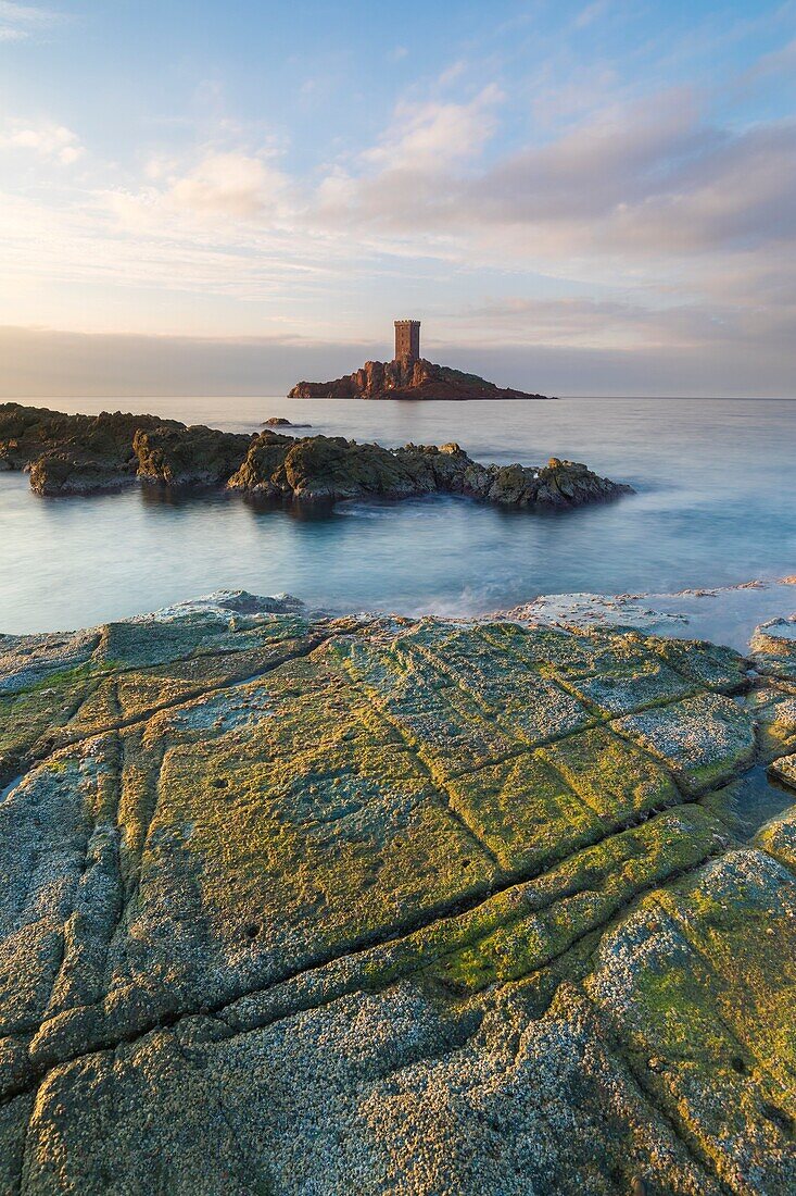 Frankreich, Var, Corniche de l'Esterel, Saint Raphael, Ile d'Or vor dem Cap du Dramont