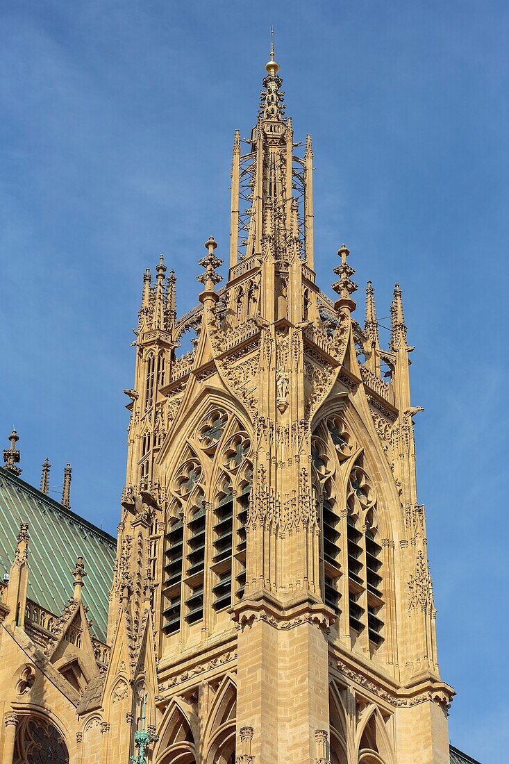 France, Moselle, Metz,Saint Etienne of Metz gothic cathedral, the Mutte tower