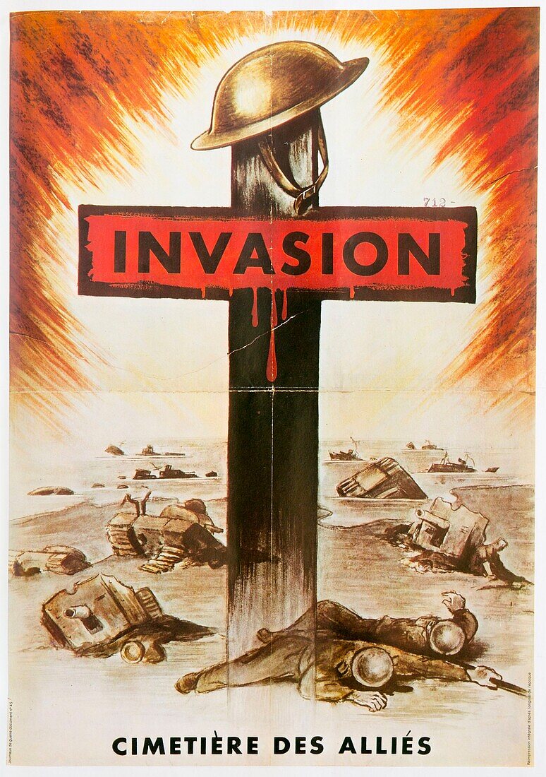 France, Paris, former propaganda poster of the Second World War (39-45)