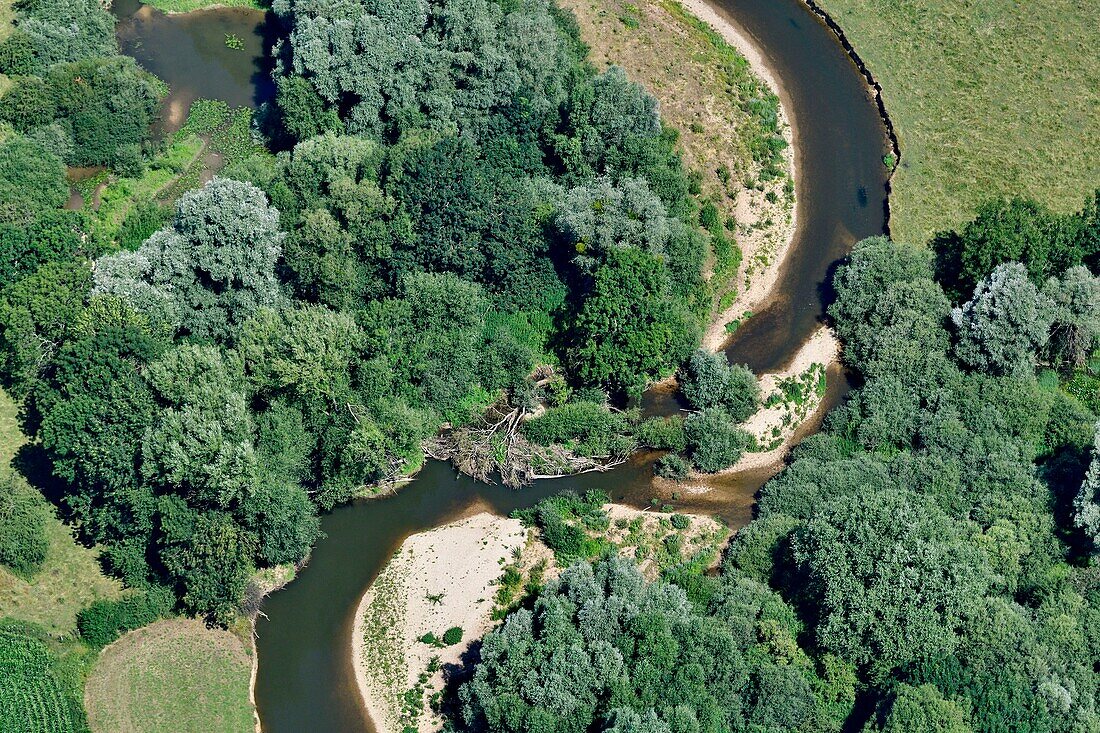 Frankreich, Doubs, Allenjoie, Flüsschen Allan, Basstal, Graviere, Forêt