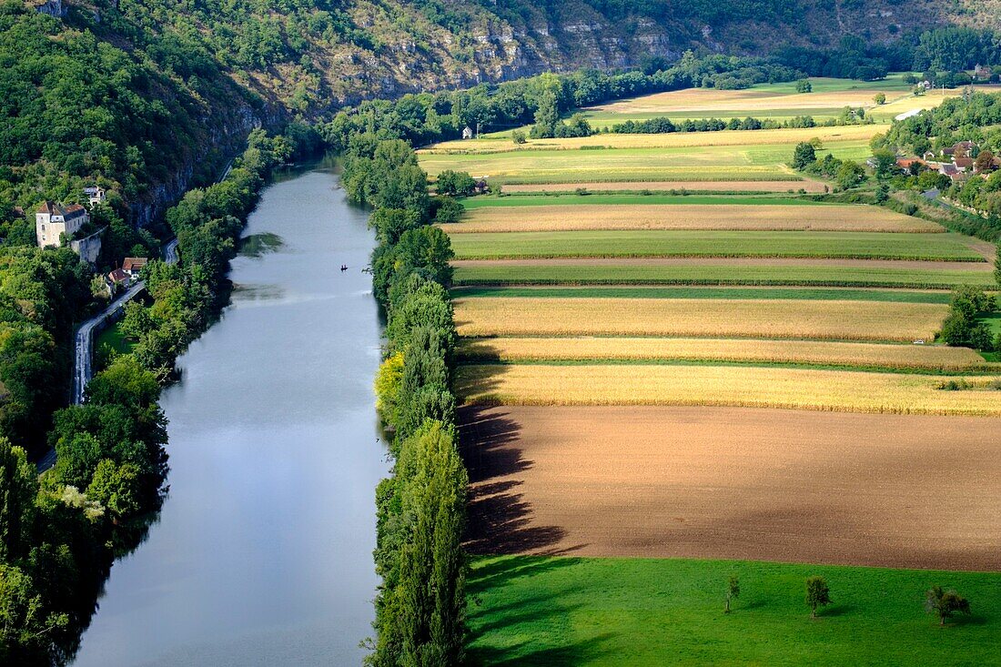 Frankreich, Quercy, Lot, der Fluss Lot bei Albas