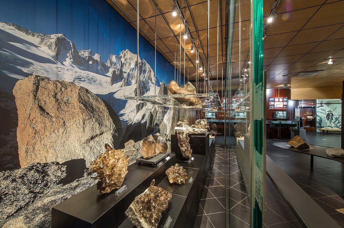 Frankreich, Hochsavoyen, Chamonix Mont Blanc, Ausstellungsraum im Kristallraummuseum Tairraz