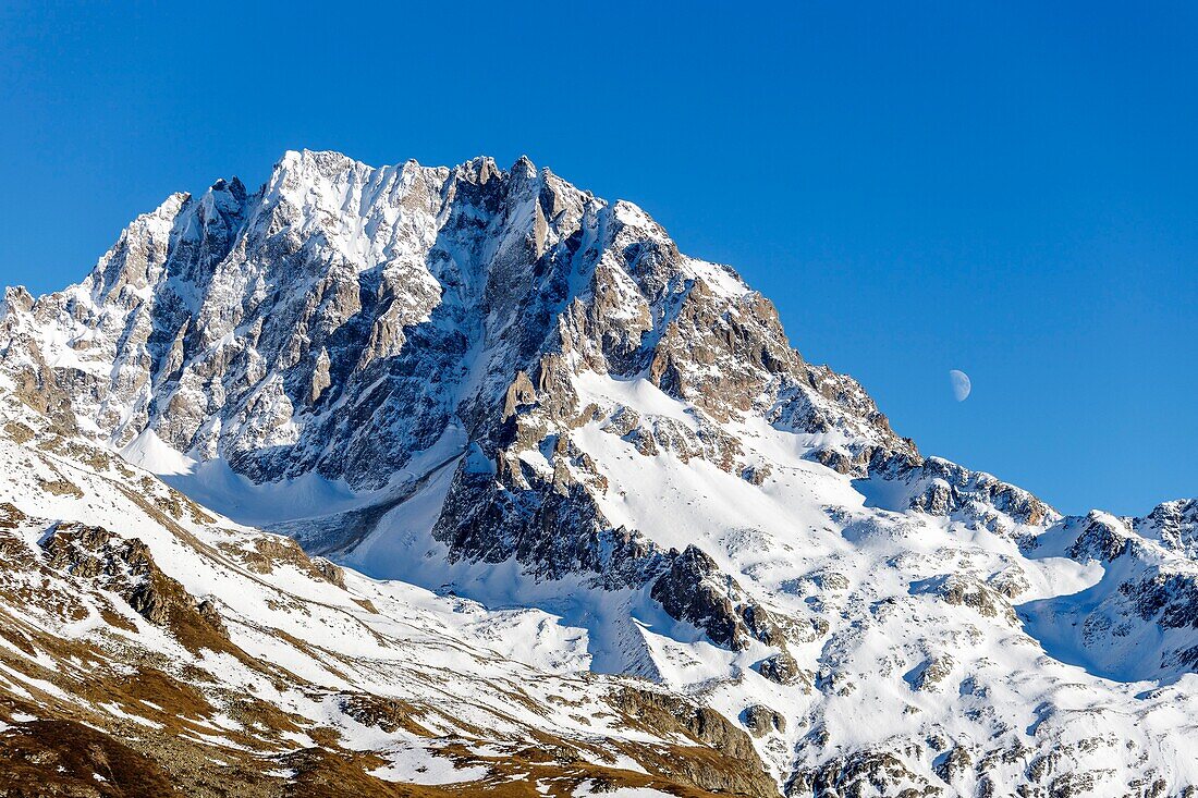 France, Hautes Alpes, Ecrins National Park, valley of Valgaudemar,La Chapelle en Valgaudémar, Jocelme Peak (3458m)