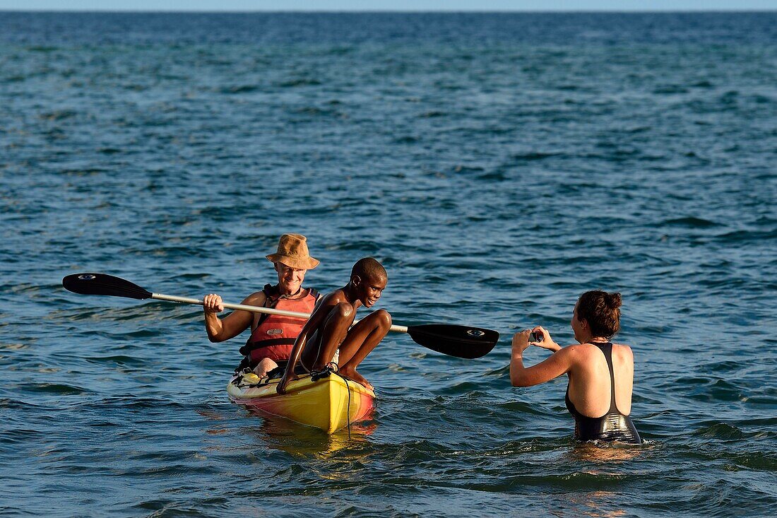 France, Mayotte island (French overseas department), Grande Terre, Nyambadao, kayaking next to Sakouli beach