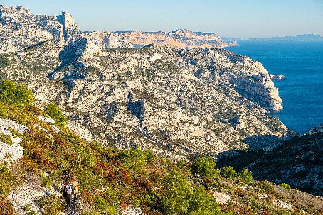 Frankreich, Bouches du Rhone, Marseille, Regionalpark der Calanques, die Bucht von Cortiou