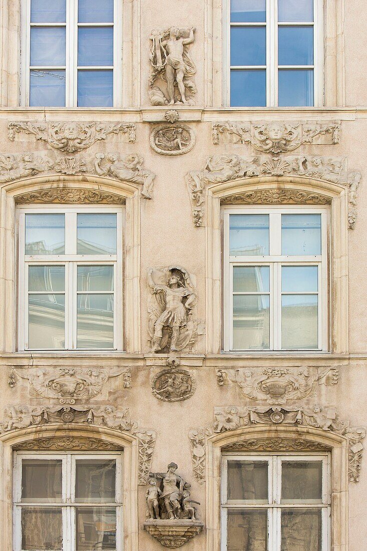 France, Meurthe et Moselle, Nancy, facade in baroque style on rue Saint Dizier