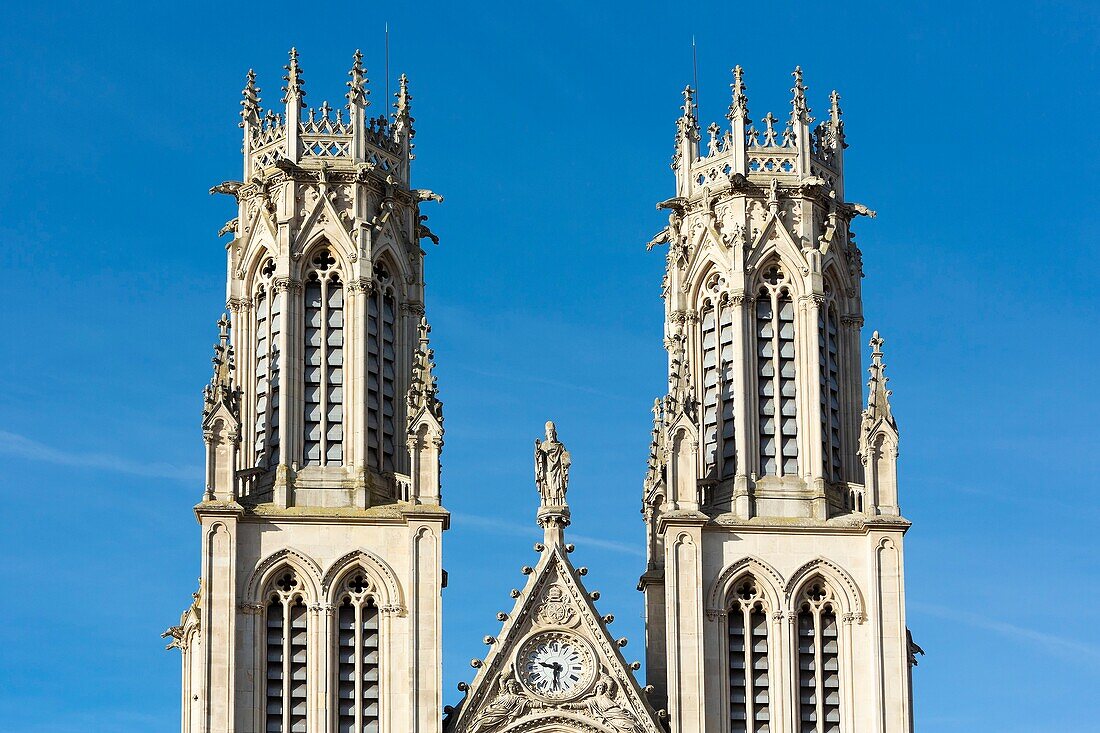 France, Meurthe et Moselle, Nancy, 19th century Saint Leon church in neogothic style by architect Leon Vautrin