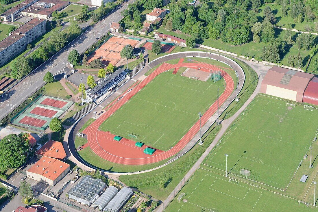 Frankreich, Meurthe et Moselle, Luneville, das Stadion (Luftaufnahme)