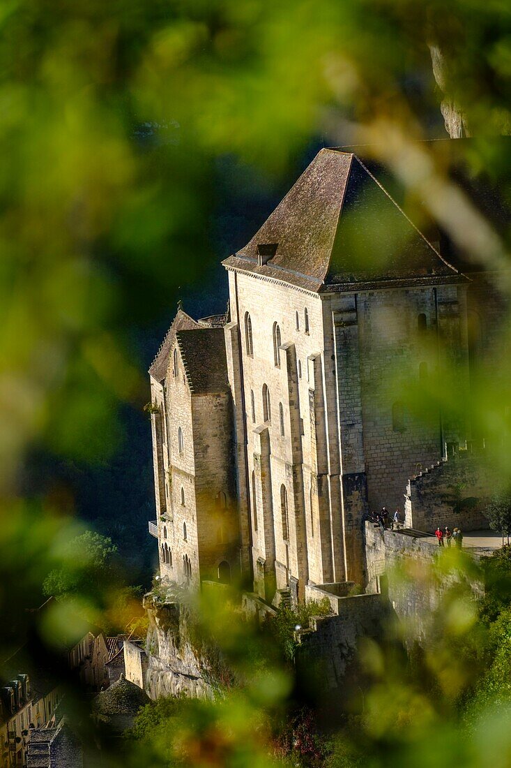 France, Haut Quercy, Lot, Rocamadour, stop on Saint Jacques de Compostelle pilgrimage, Saint Sauveur basilica