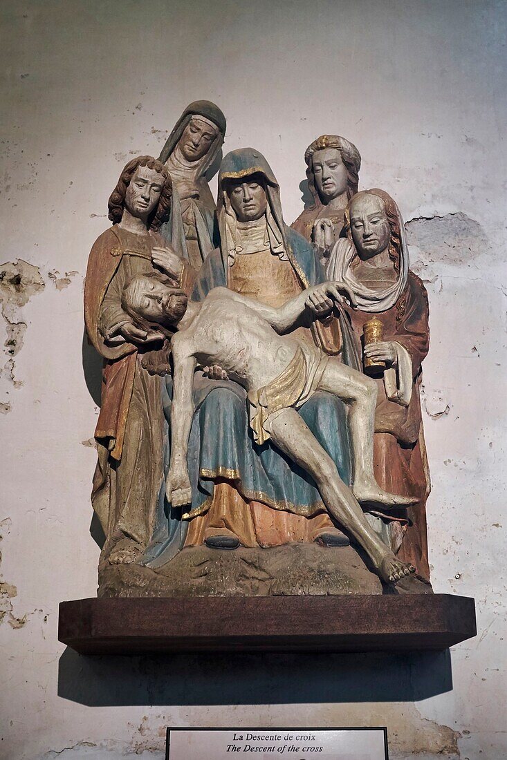Frankreich, Finistere, Pfarrei Lampaul Guimiliau in der Nähe, Kirche Notre Dame, Statue "die Kreuzabnahme"