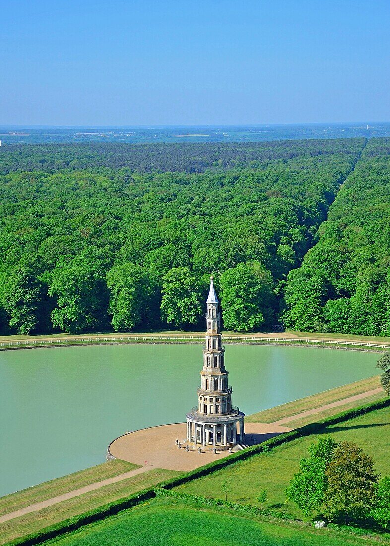 France, Indre et Loire, Amboise, Chanteloup Pagoda (aerial view)