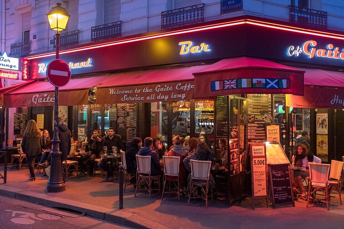 France, Paris, Gaité street, Café Gaité