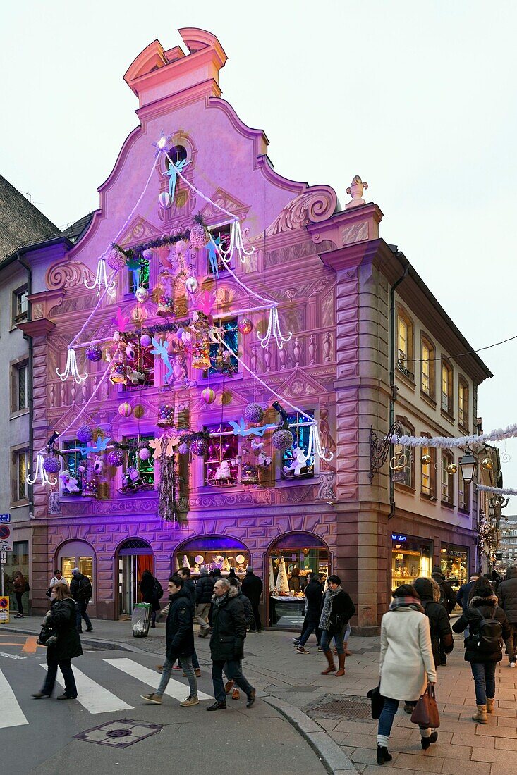 Frankreich, Bas Rhin, Straßburg, Altstadt, die von der UNESCO zum Weltkulturerbe erklärt wurde, Weihnachten in Straßburg, Weihnachtsdekoration in der Christbäckerei