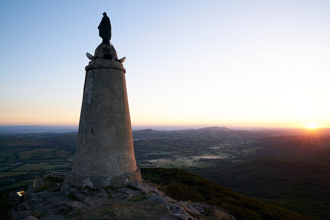 France, Tarn, Lacaune, Monts de Lacaune, Regional Natural Park of Haut Languedoc, roc de Montalet, place of pilgrimage, statue of the Virgin