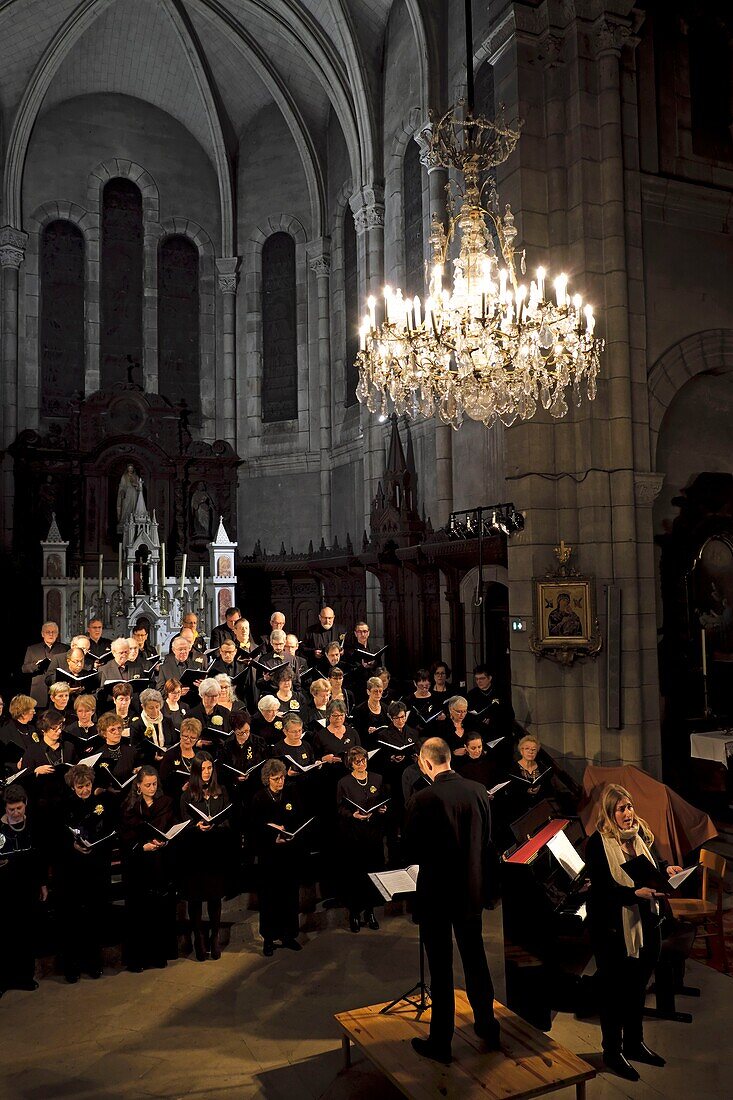 France, Territoire de Belfort, Morvillars, Saint Martin church, concert, Cantarelle choir