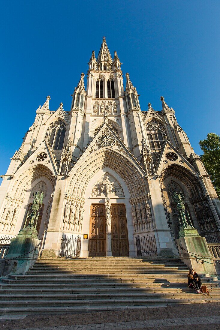 Frankreich, Meurthe et Moselle, Nancy, neugotische Basilika Saint Epvre de Nancy, erbaut im 19. Jahrhundert aus Steinen aus Euville