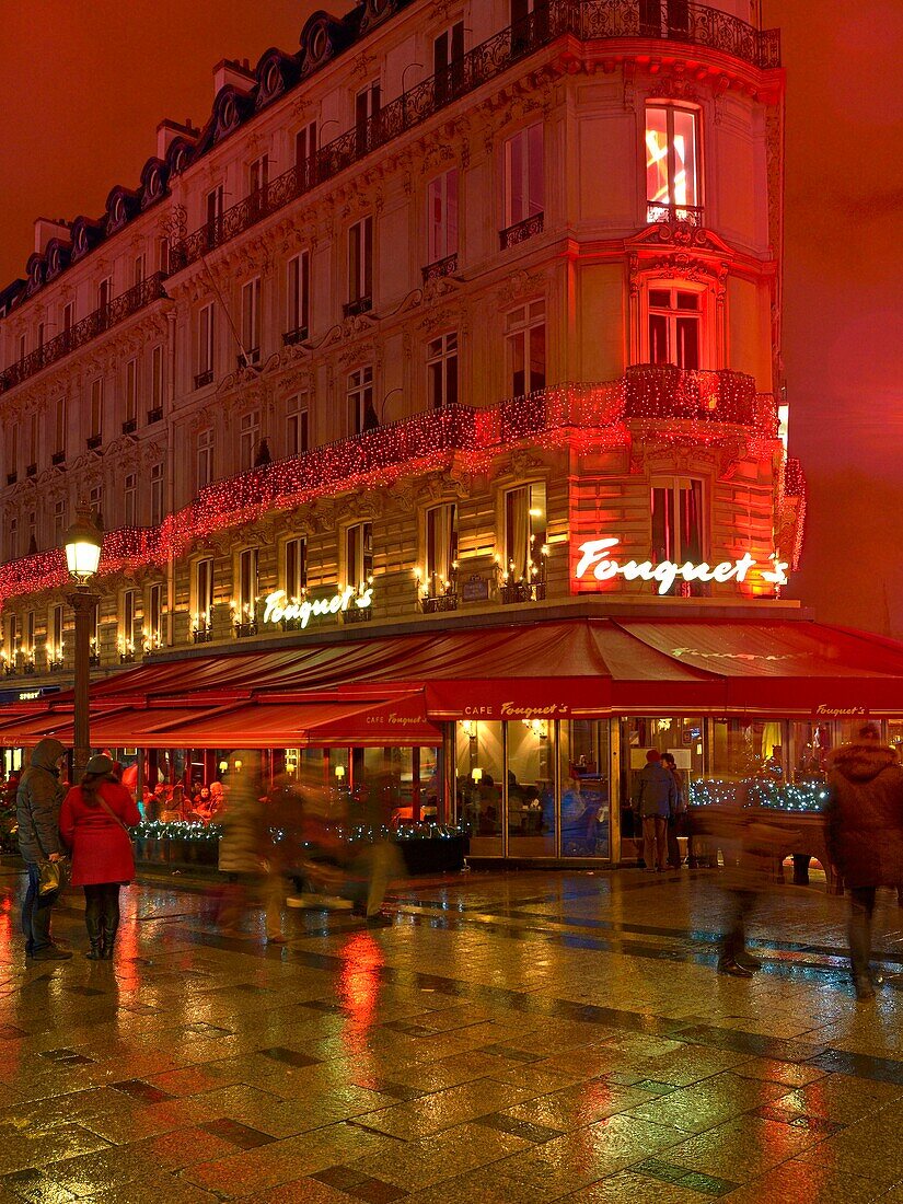 France, Paris, Fouquet's on Champs Elysees