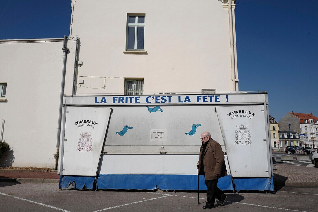 France, Pas de Calais, Wimereux, Closed french fries snack