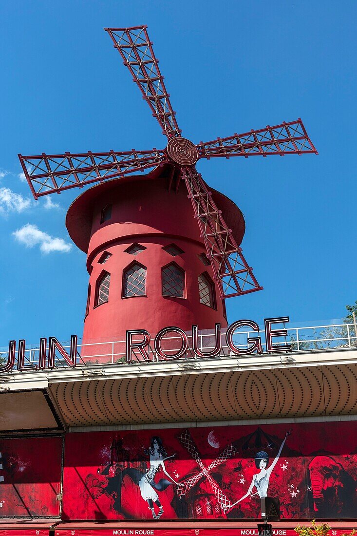 Frankreich, Paris, 18. Arrondissement, Boulevard de Clichy, Cabaret le Moulin Rouge (Moulin Rouge, Marke, Antrag auf Genehmigung vor Veröffentlichung erforderlich)