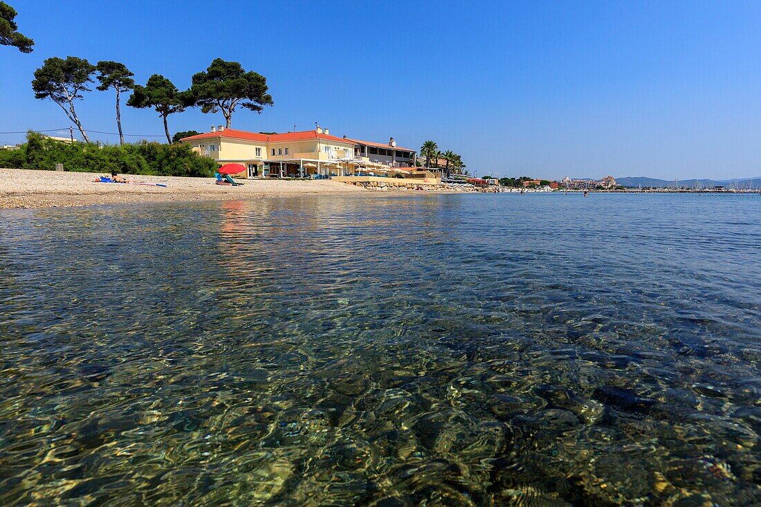 Frankreich, Var, Hyeres, Strand von Presquiers, Der Lido-Strand