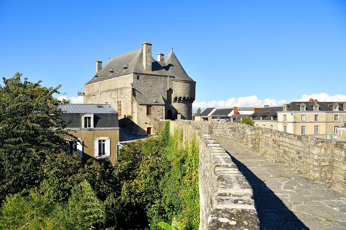 France, Loire Atlantique, Parc Naturel Regional de la Briere (Briere Natural Regional Park), Presqu'ile de Guerande (Guerande's Peninsula), Guerande, fortifications surrounding the city, Porte St Michel (St Michel gate)