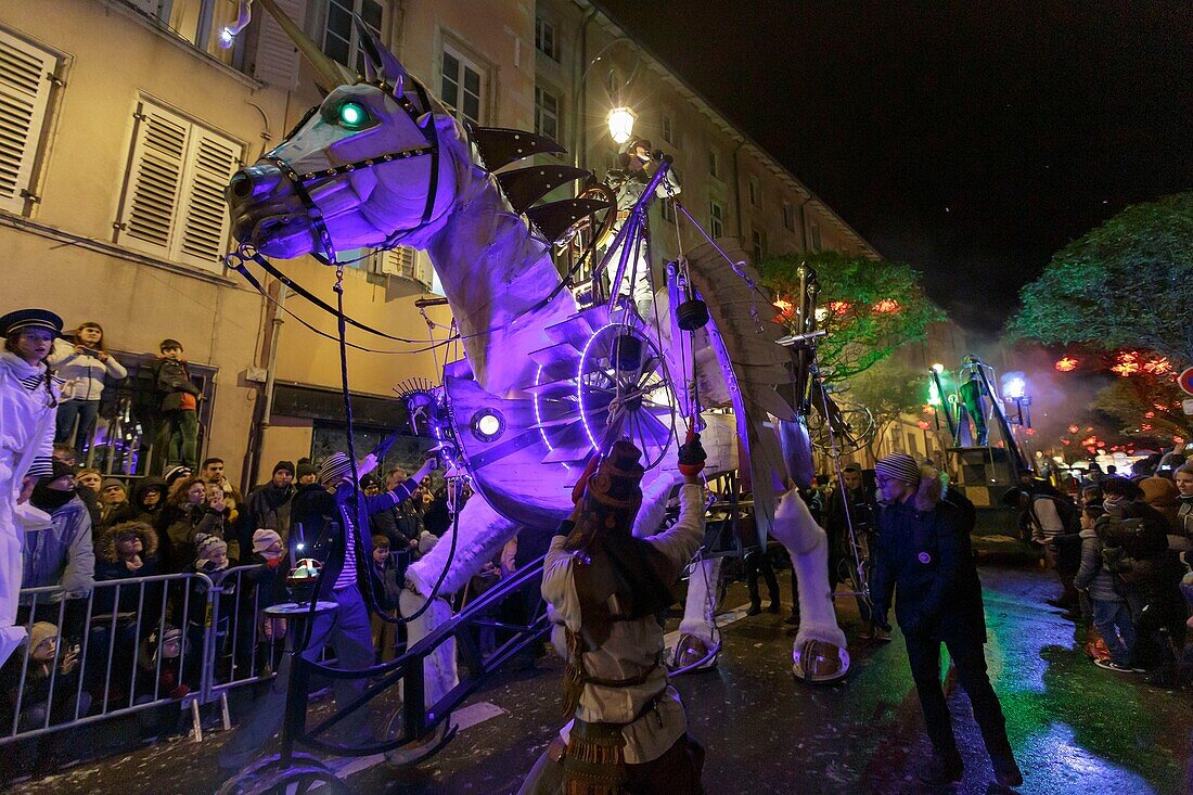 France, Meurthe et Moselle, Nancy, Saint Nicolas parade in the srteets of Nancy