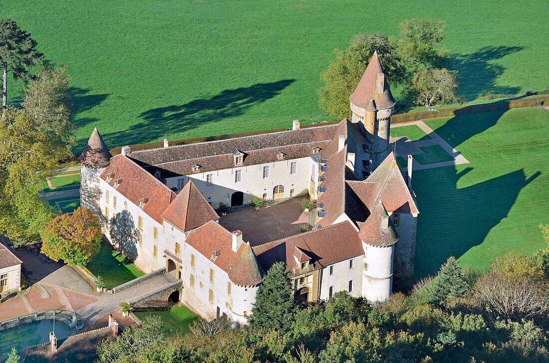 Frankreich, Nievre, Bazoches, das Schloss, das Haus des Maréchal von Vauban (Luftaufnahme)