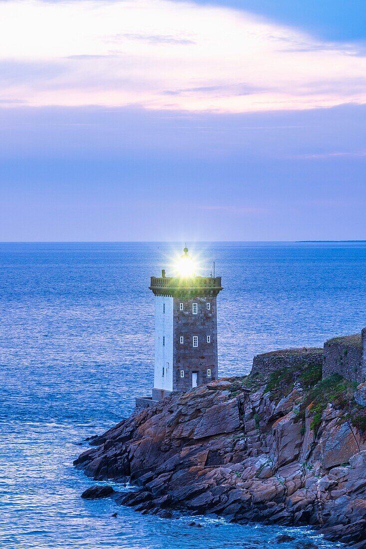 Frankreich, Finistere, Le Conquet, Halbinsel Kermorvan, Leuchtturm von Kermorvan aus dem Jahr 1849